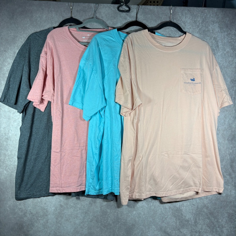 Southern Marsh T-Shirt Mens 2X Multi Graphic Pocket Short Sleeve Cotton Casual